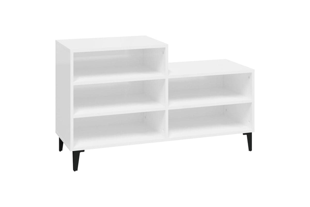 vidaXL 819734 Shoe Cabinet High Gloss White 102x36x60cm Engineered Wood