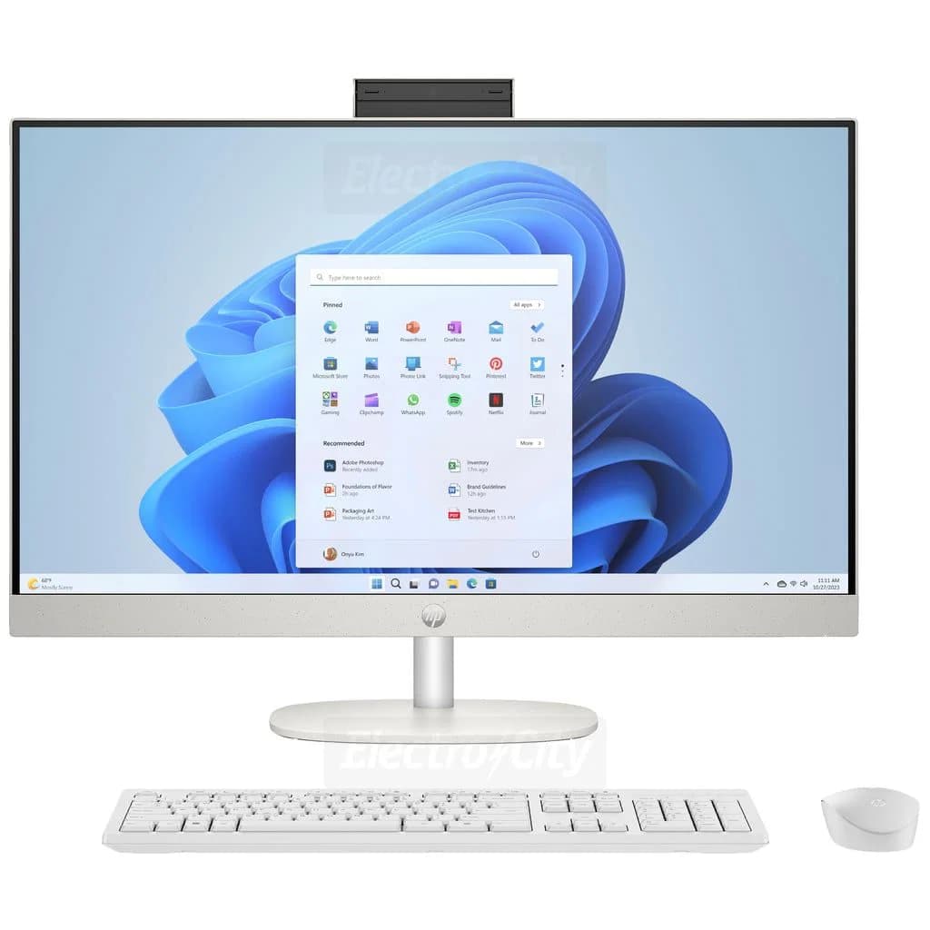 HP 27 Inch All-in-One 27 Inch Touchscreen PC | Intel Core Ultra 5, 8GB RAM, 512GB SSD | White