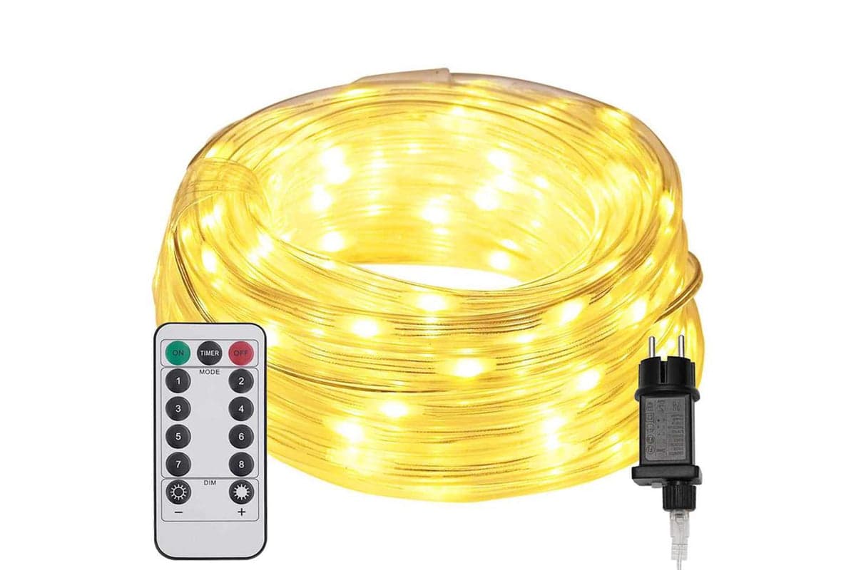 Vidaxl Rope Light With 240 Leds Warm White 10 M Pvc