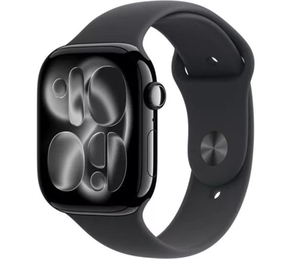 APPLE Watch Series 11 Cellular - 46 mm Jet Black Aluminium Case with Black Sport Band, S/M