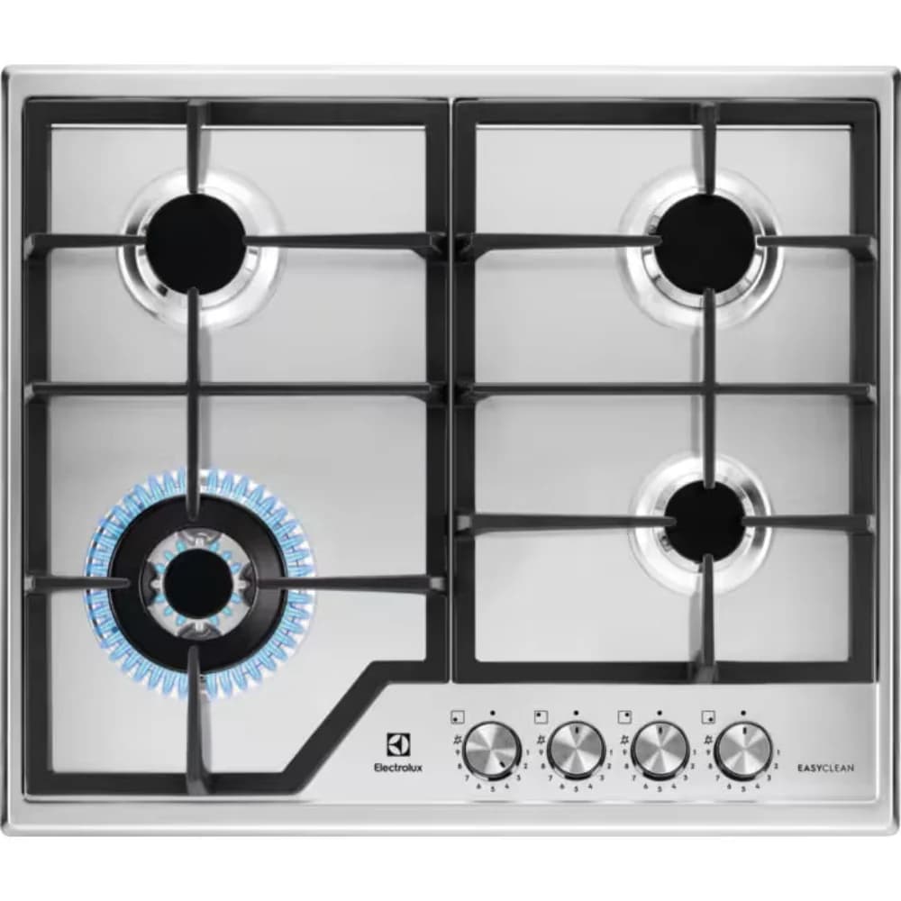 Electrolux 600 60CM 4 Burner Gas Hob - Stainless Steel | KGS64362XX