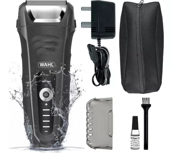WAHL Lifeproof Plus 7061-917 Wet & Dry Stubble Foil Shaver - Black & Silver