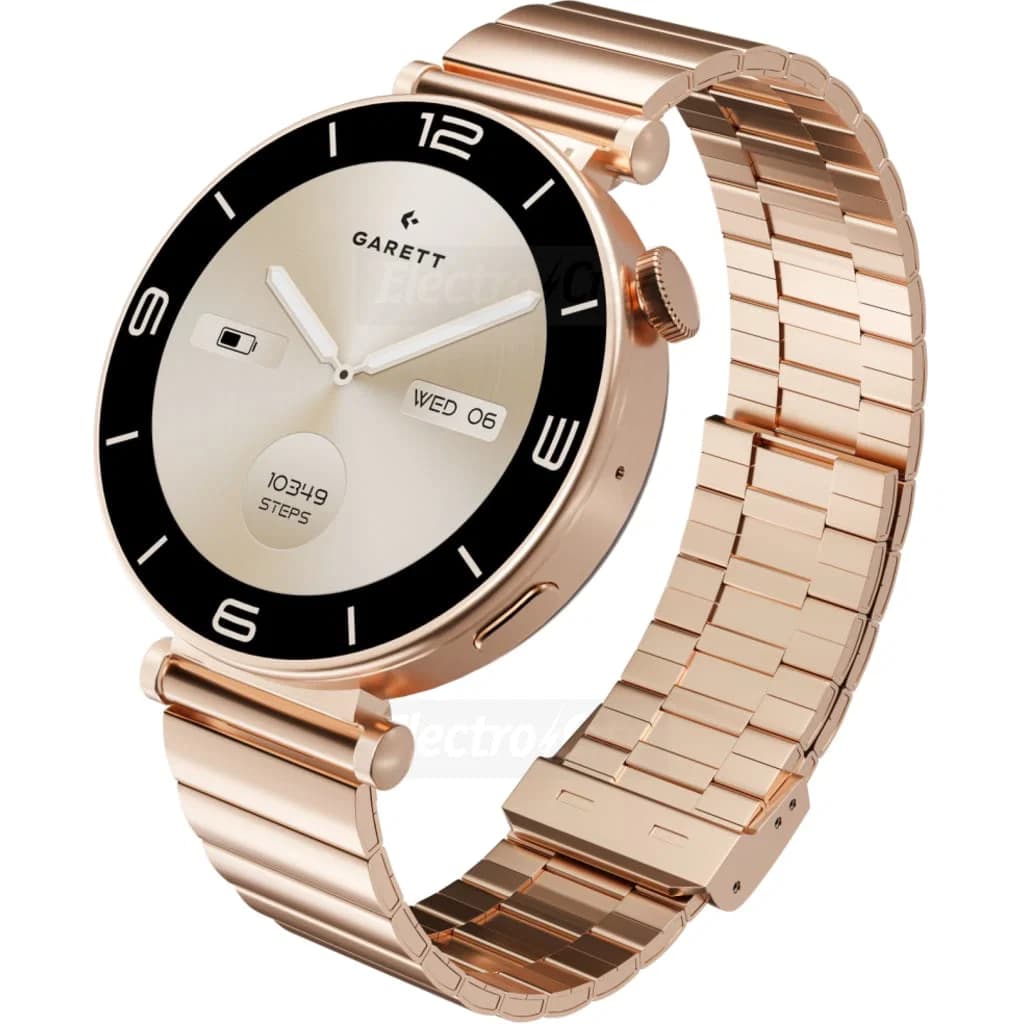 Garett Rose Gold Solid Steel 42mm Smartwatch | Rose Gold