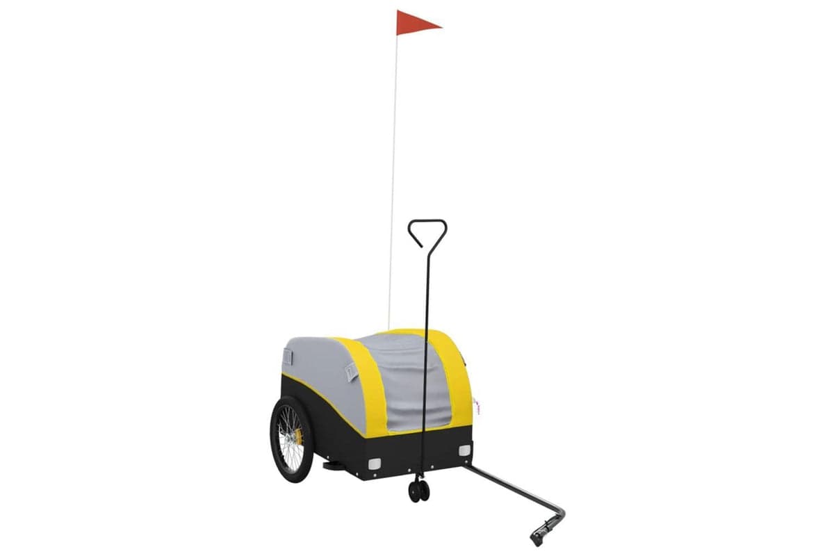 Vidaxl Bike Trailer Black And Yellow 30 Kg Iron