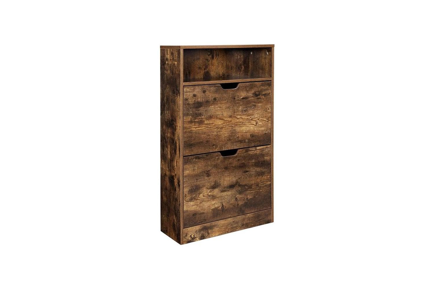 Vasagle LBC040X01 Shoe Cabinet with 2 Flaps | Vintage Brown