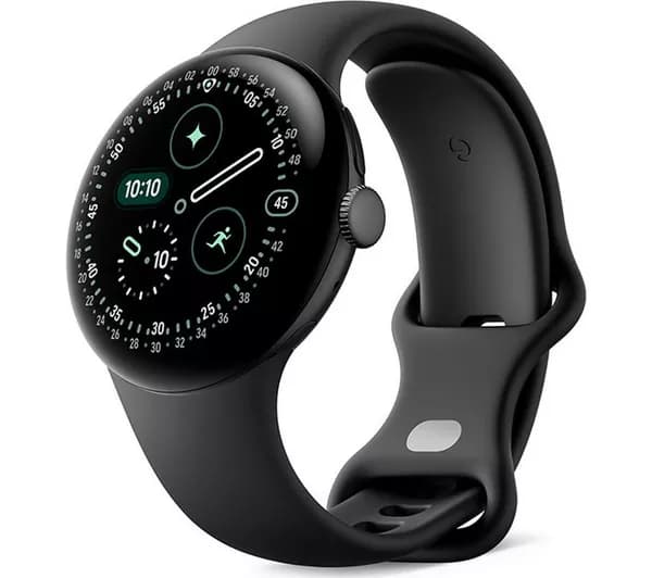 GOOGLE Pixel Watch 4 4G LTE - Matte Black Aluminium Case with Obsidian Active Band, 45 mm
