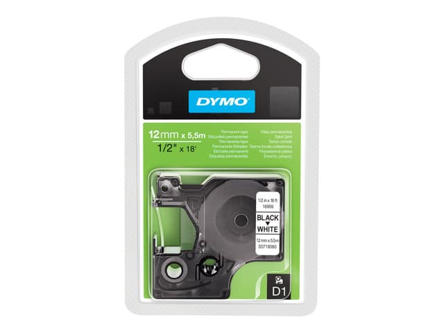DYMO - D1 - label tape - 1 cassette(s) - Roll (1.2 cm x 5.5 m)