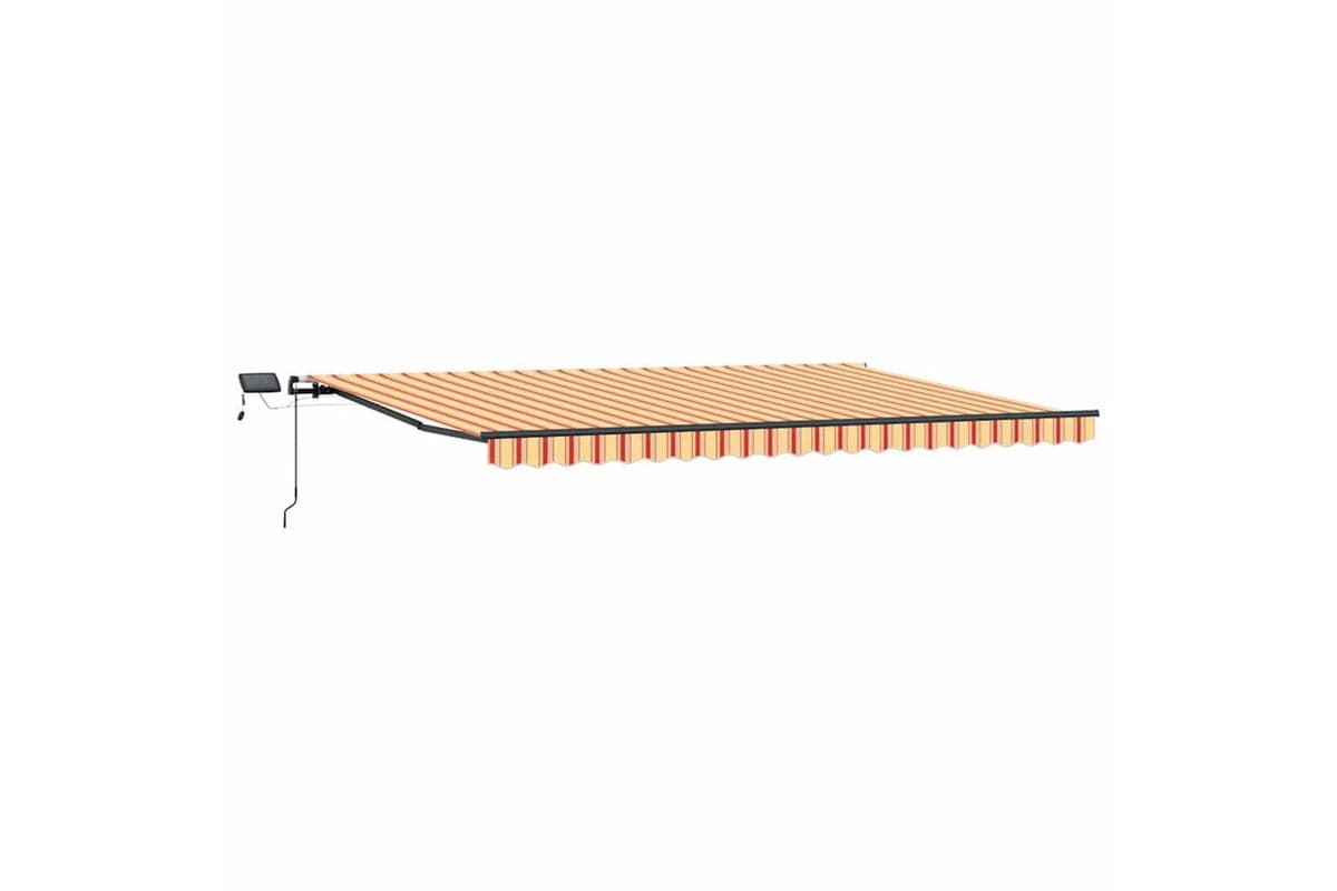 Vidaxl Retractable Awning Manual Yellow And Orange 500 X 350 Cm Fabric