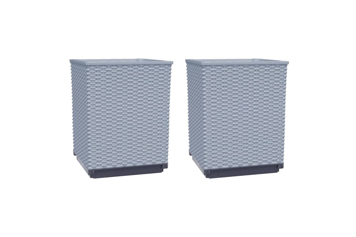 vidaXL 364181 Planters 2 Pcs Light Grey 30x30x37cm Polypropylene