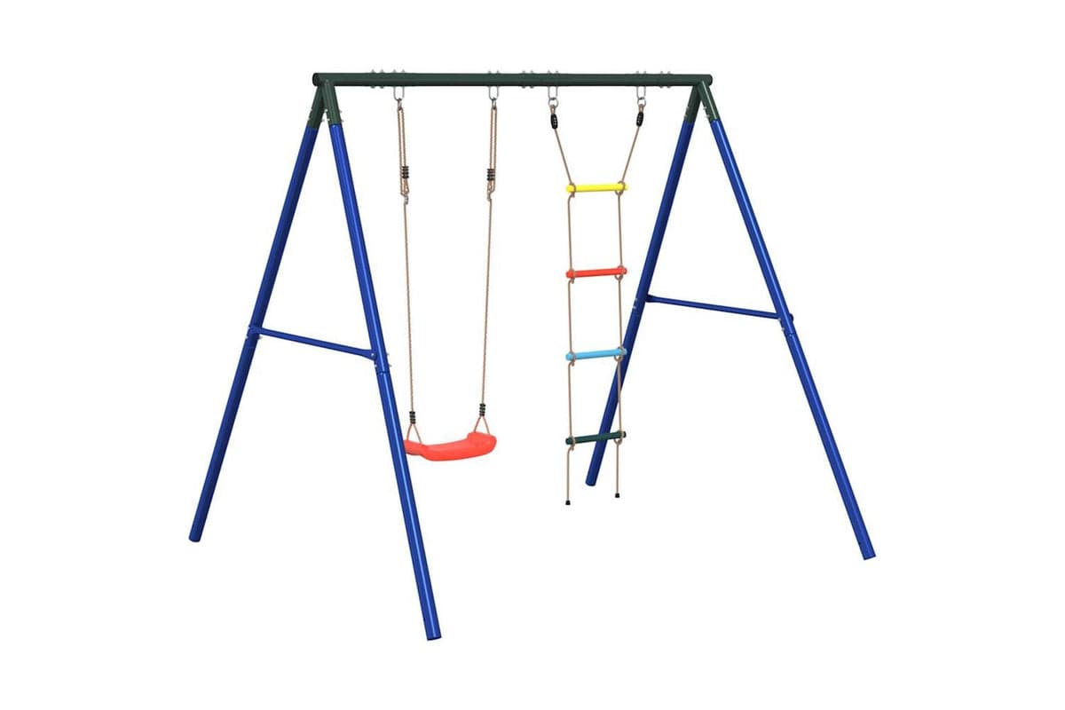 vidaXL 3283587 Outdoor Swing Set With Swing And Ladder
