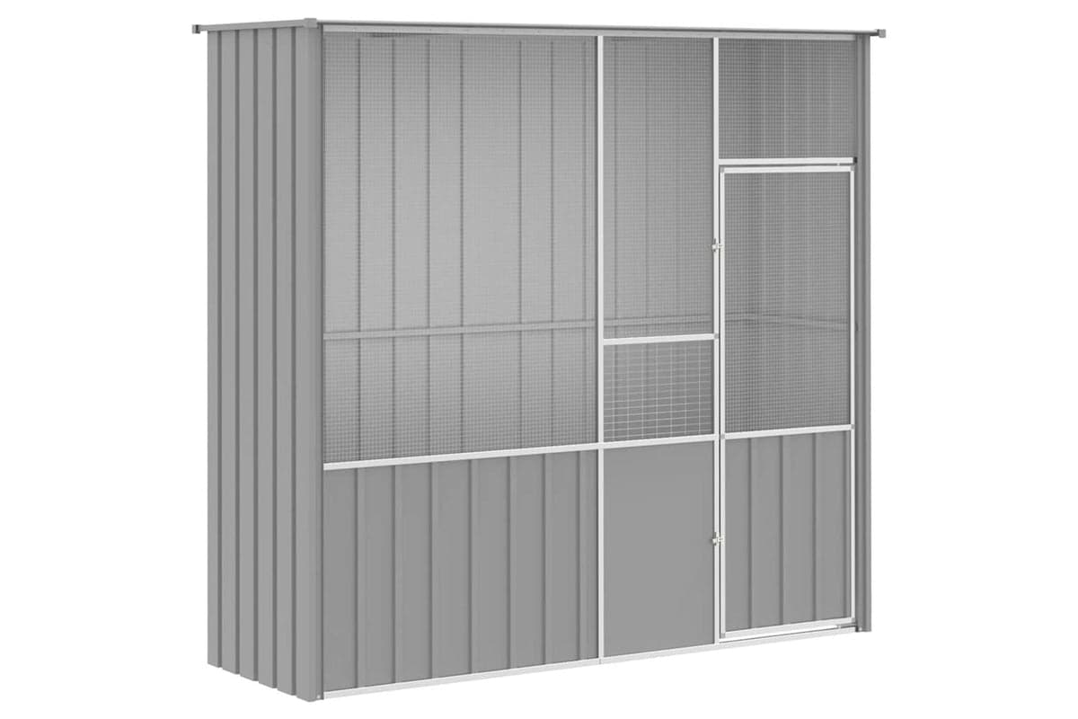 Bird Cage Grey 215x78x200 Cm Galvanised Steel