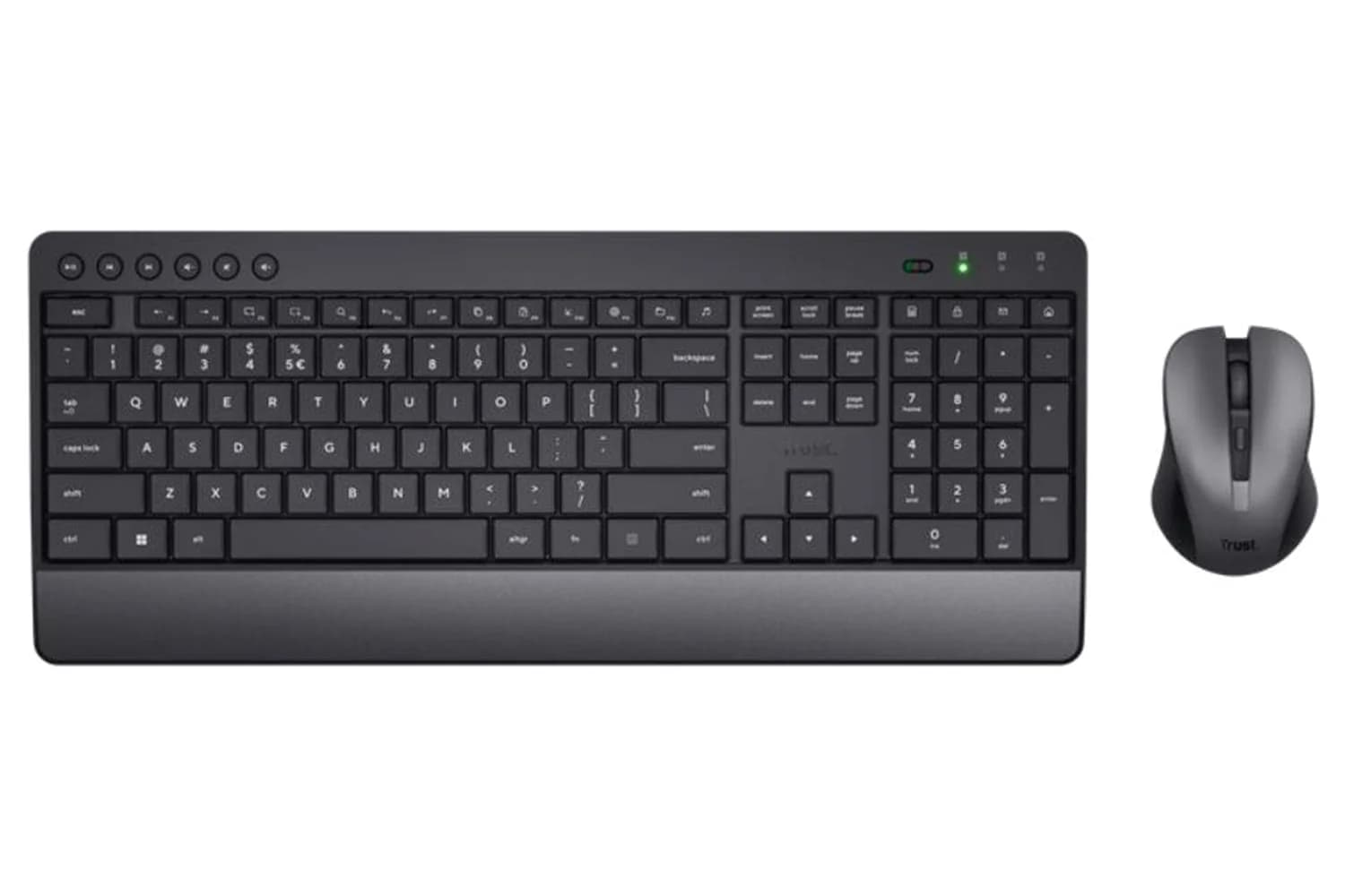 Trust Trezo Comfort Wireless Keyboard & Mouse Set | Black