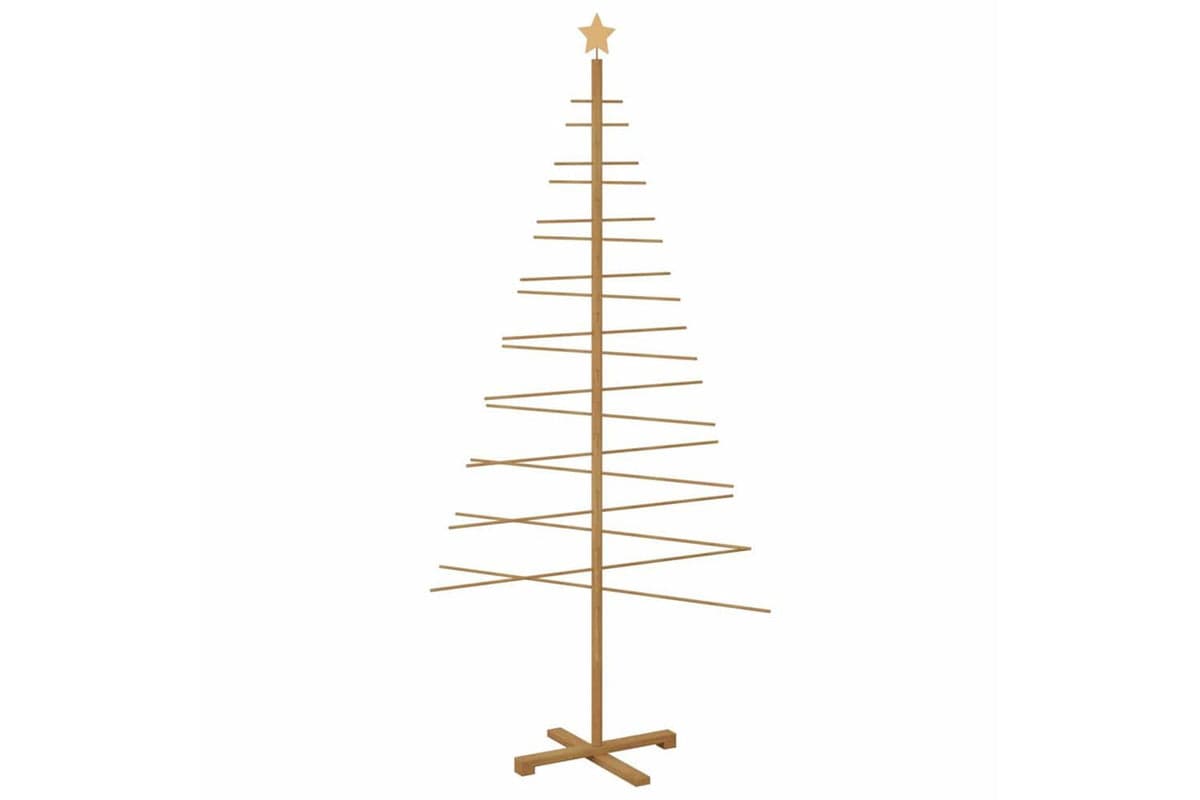 Vidaxl Wooden Christmas Tree With Stand Brown 210 Cm Bamboo