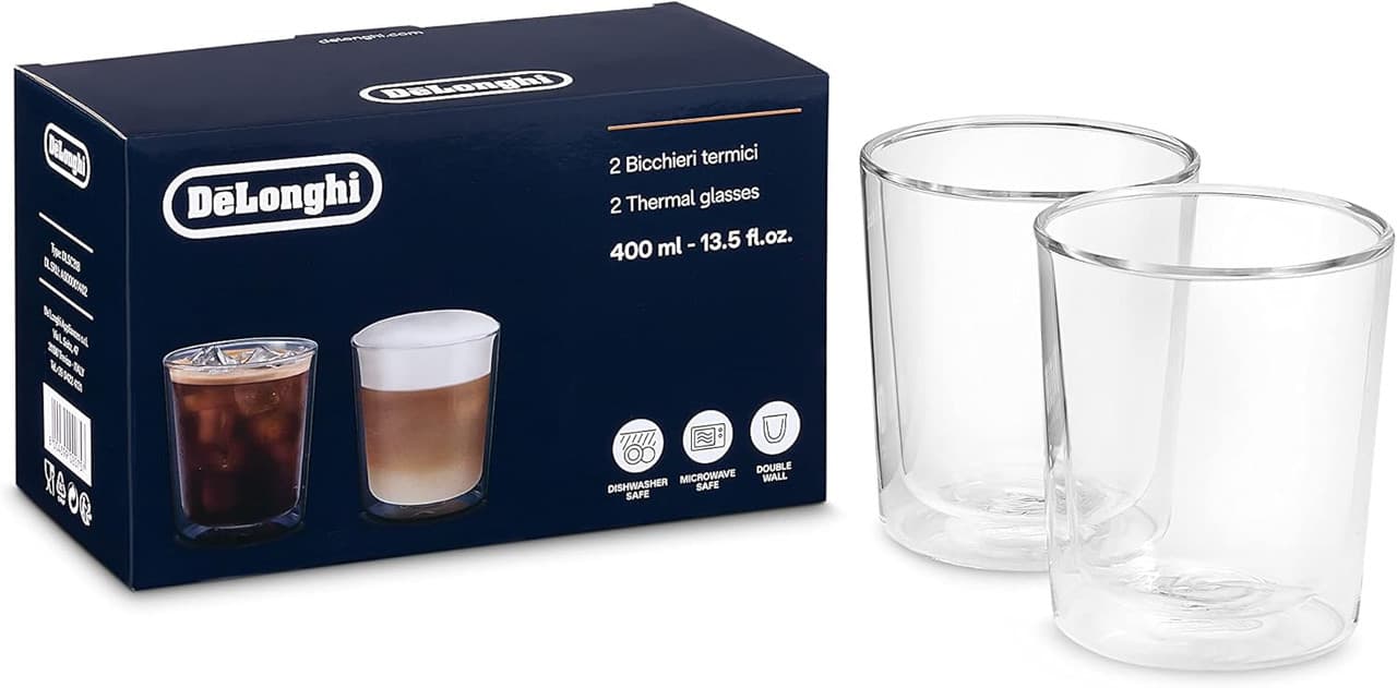 De'Longhi, DLSC318, Thermal Glasses 400ml x2, Multi
