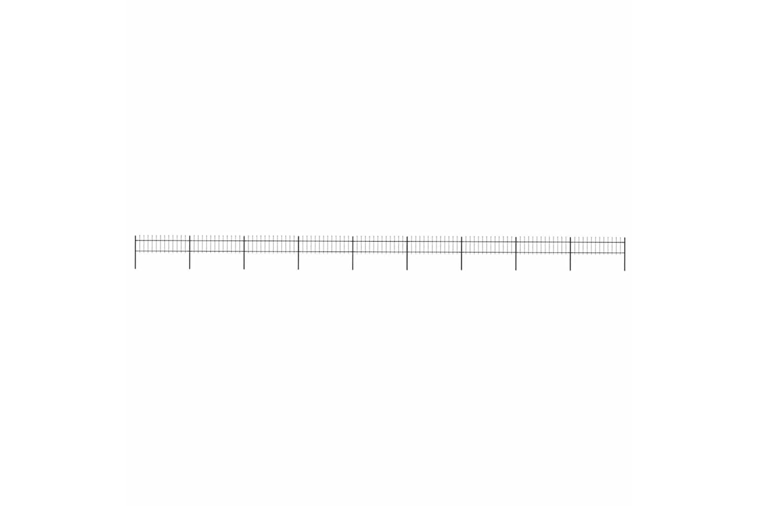 Vidaxl 277601 Garden Fence With Spear Top Steel 15.3x0.6 M Black