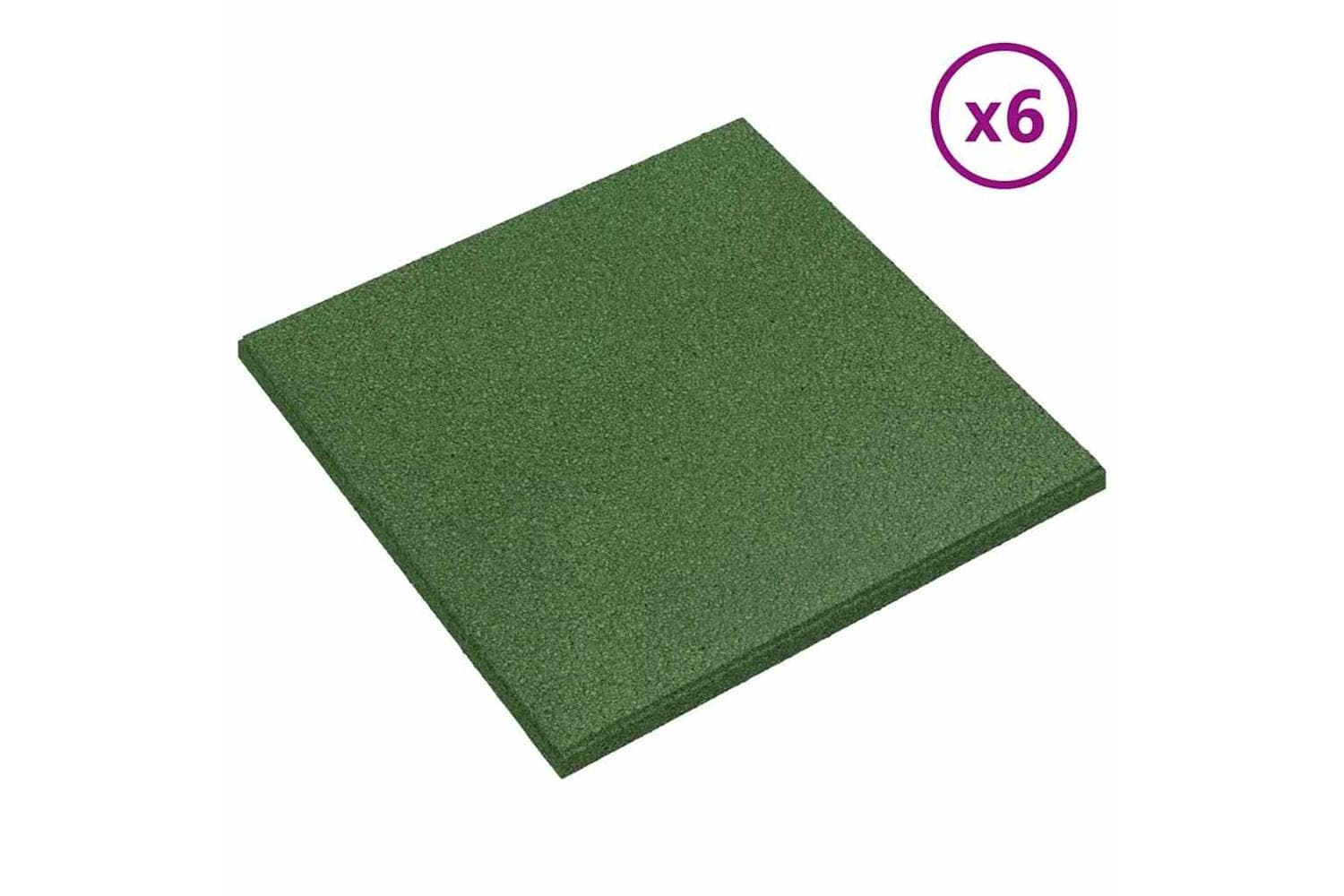vidaXL 92321 Fall Protection Tiles 6 Pcs Rubber 50x50x3cm G
