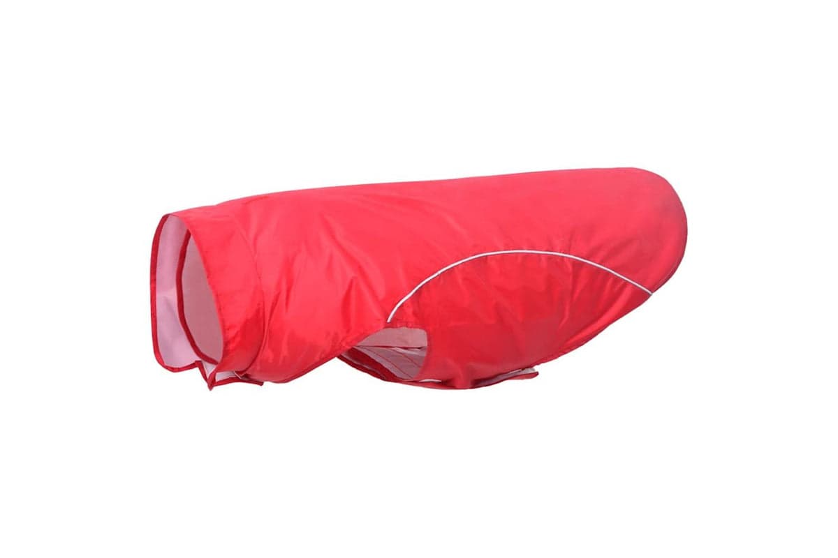 Dog Raincoat With Reflective Strips Polyester Red 3xl