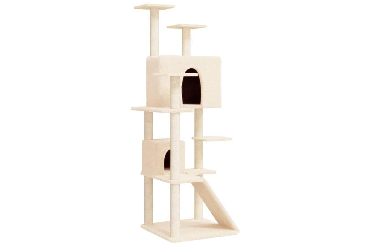 Cat Tree With Sisal Scratching Posts Cream 153 Cm