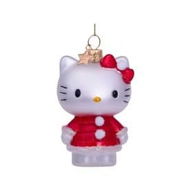 Hello Kitty with Christmas Dress Glass Tree Decoration 9cm
