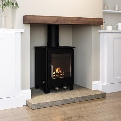 Cast Iron 5kW Log Burning Multi-Fuel Stove in Black - AmberGlo