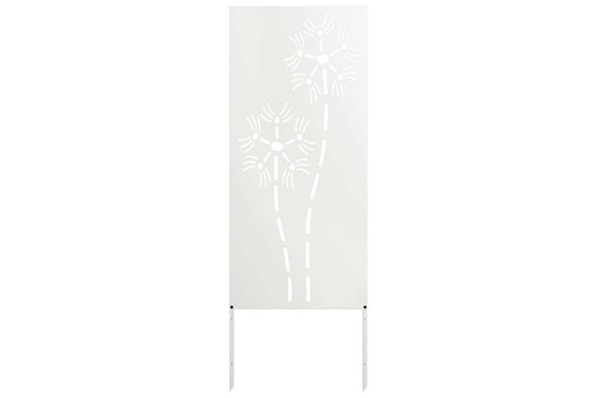 Garden Privacy Screen White 50 X140cm Cold-rolled Steel