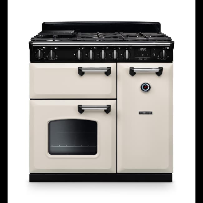 Rangemaster Classic 90cm Dual Fuel Range Cooker - Pale Cream | CL90DFPPCR-CM1