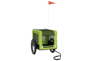 Vidaxl 93920 Pet Bike Trailer Green And Black Oxford Fabric And Iron