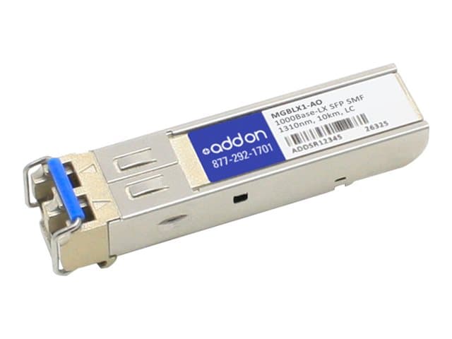 ADDON NETWORKING - AddOn Linksys MGBLX1 Compatible SFP Transceiver - SFP (mini-GBIC) transceiver module - 1GbE - 1000Base-LX - LC single-mode - up to 10 km - 1310 nm