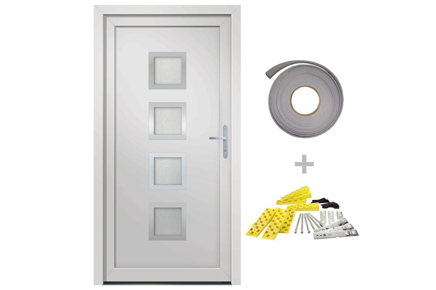 vidaXL 3187847 Front Door White 108x200cm Pvc