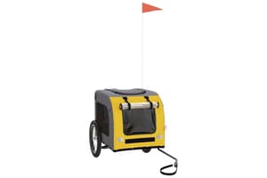 Vidaxl 93833 Pet Bike Trailer Yellow And Grey Oxford Fabric And Iron