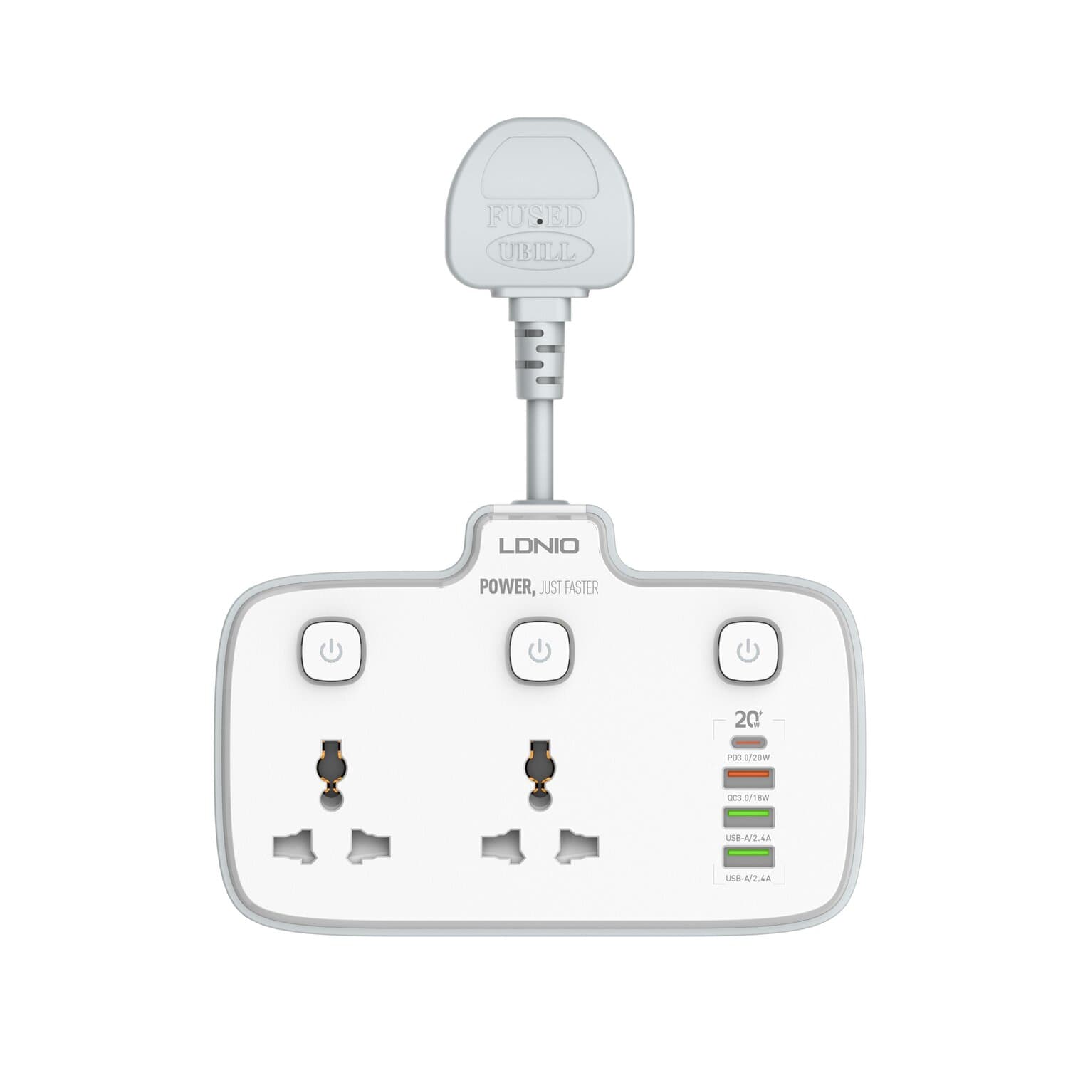 LDNIO 2gang Switched Sockets & Usb Ports...