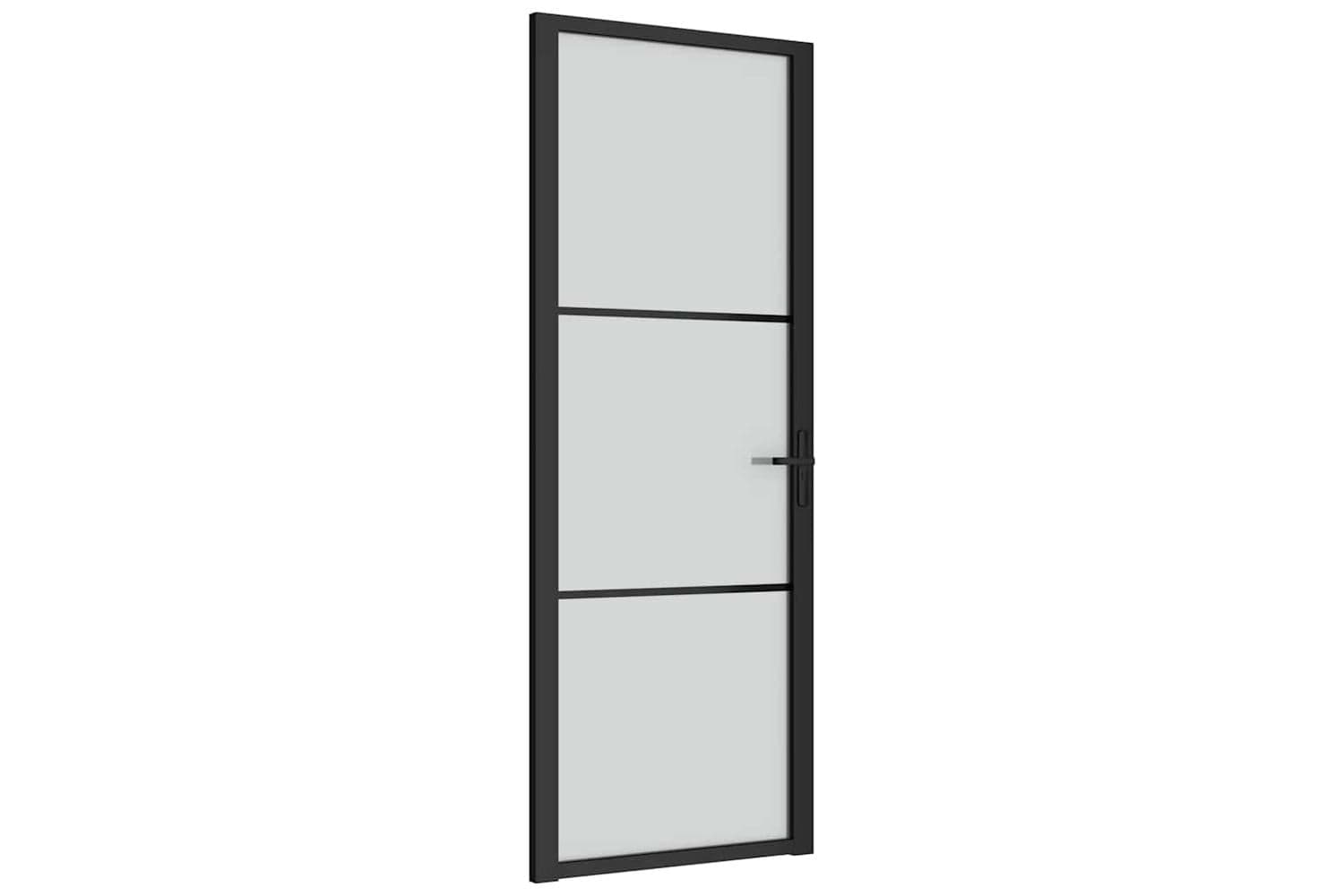 vidaXL 350552 Interior Door 76x201.5cm Black Matt Glass And Aluminium