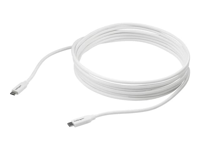 STARTECH.COM - StarTech USB C to USB C Cable - 13 ft / 4m - 5A PD - M/M - White - USB 2.0 - USB-IF Certified - USB Type C Cable - USB C Charging Cable (USB2C5C4MW) - USB-C cable - USB-C to USB-C - 4 m