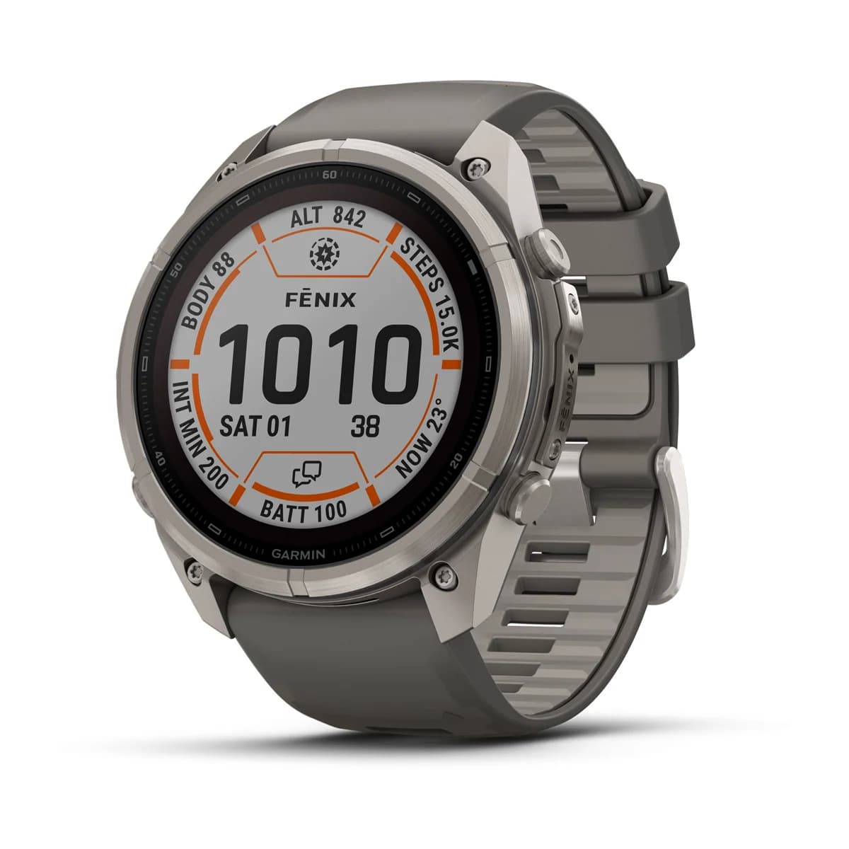 Garmin fenix 9 Pro inReach Solar 51mm Sapphire GPS Smartwatch, Titanium with Pebble Grey Band | 49-GAR-010-04339-01