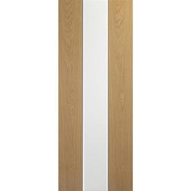 Internal White Painted Door with Oak Veneer Inlay - Pre-Finished - Pescara - XL Joinery