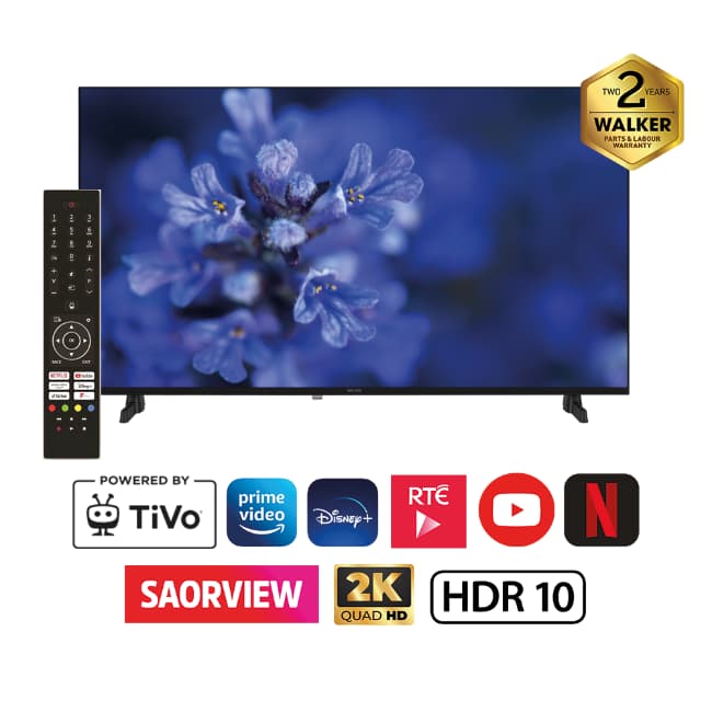 Walker 40" Tivo Satellite Tuner Smart TV - Black | WPSBF2K40252