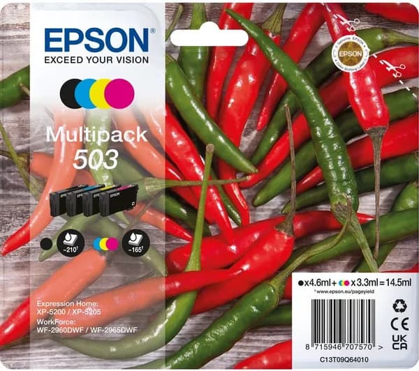 EPSON 503 Chilli Cyan, Magenta, Yellow & Black Ink Cartridges - Multipack