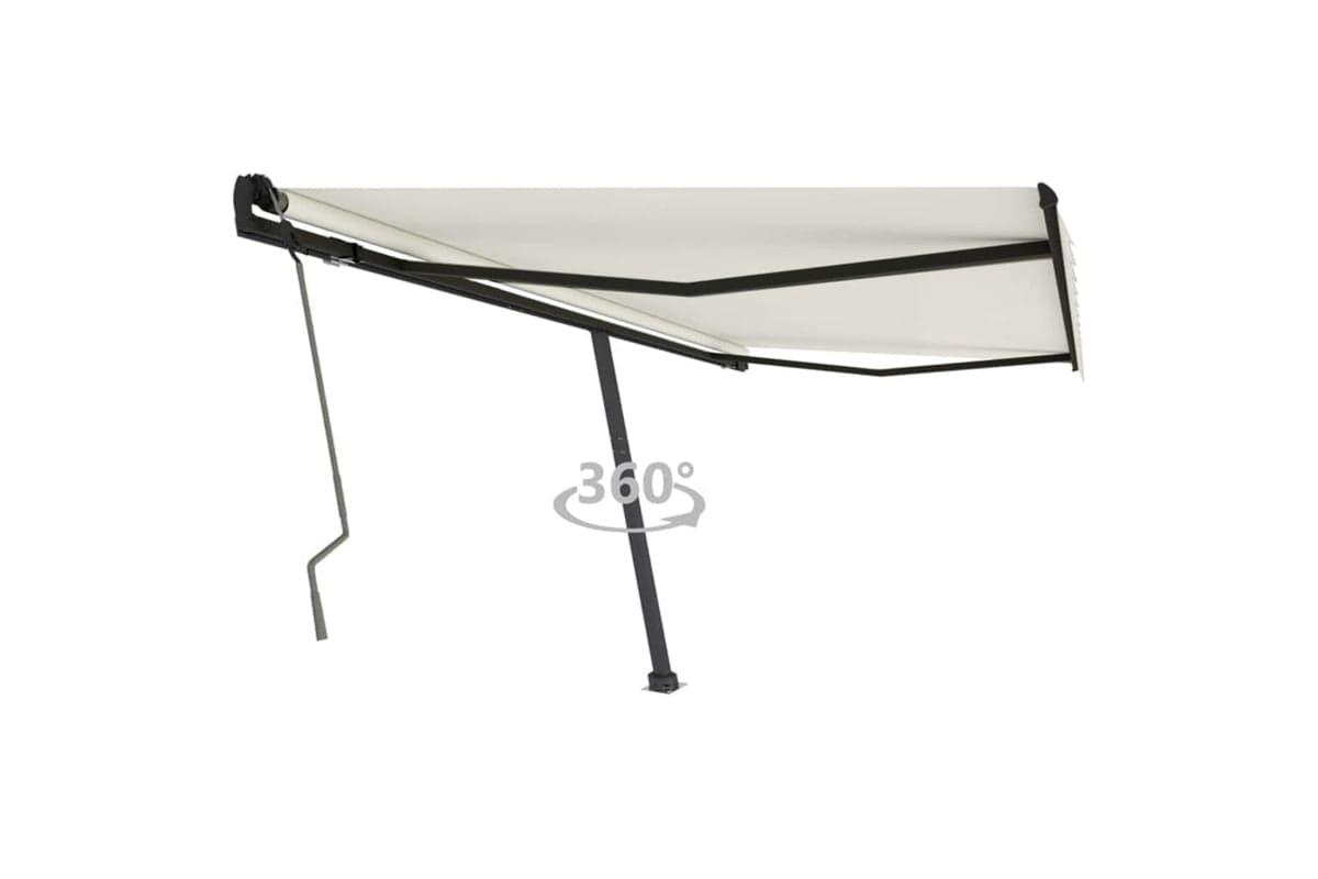vidaXL 3069817 Freestanding Manual Retractable Awning 400x350cm Cream