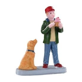 Please Share Man & Dog Standing Ornament