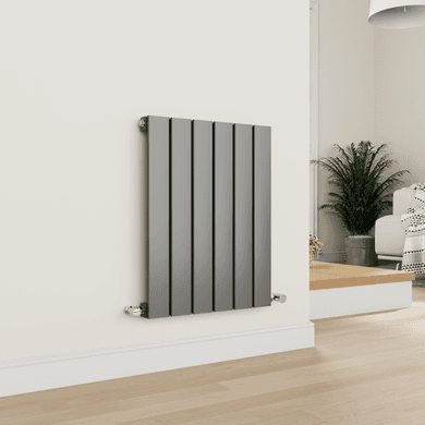 Eco Eleganza Anthracite Horizontal Flat Designer Aluminium Radiator 600x450mm Single Panel 1381 BTU