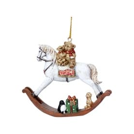 Teddy on Rocking Horse Tree Decoration 8cm