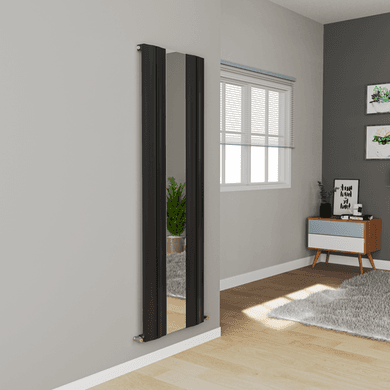 Eco Specchio Vertical Wave Mirror Designer Aluminium Radiator