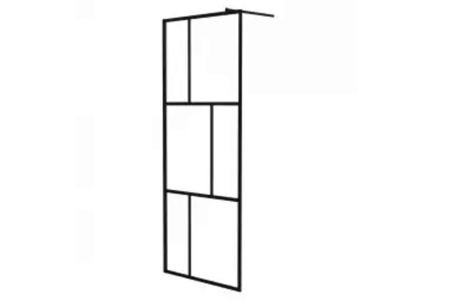 vidaXL 149152 Walk-in Shower Wall With Tempered Glass Black 80x195cm