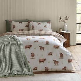 Angus Highland Cow Duvet Set Natural