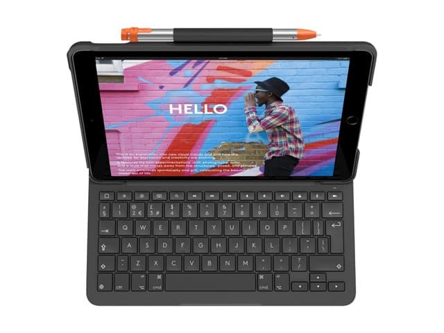 LOGITECH - Slim Folio - keyboard and folio case - QWERTY - UK - graphite Input Device