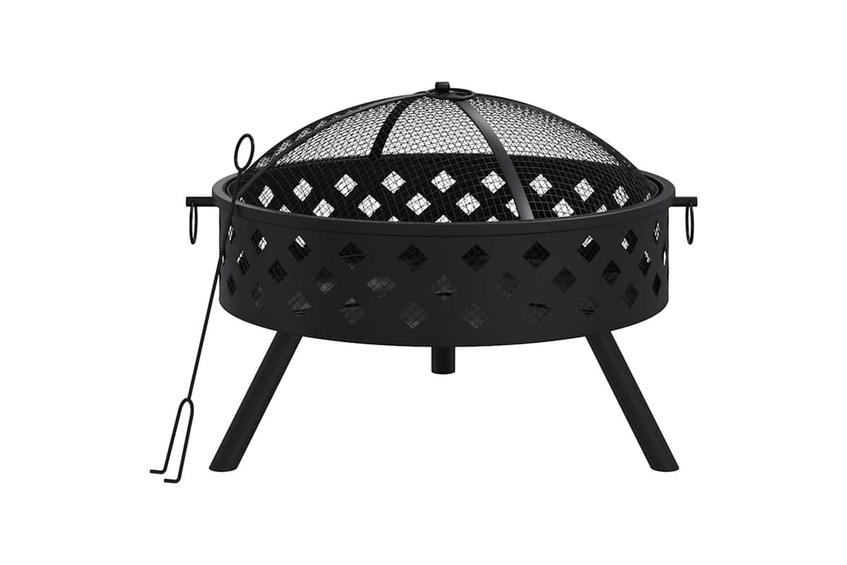 vidaXL 360062 Fire Pit With Poker 58cm Xxl Steel