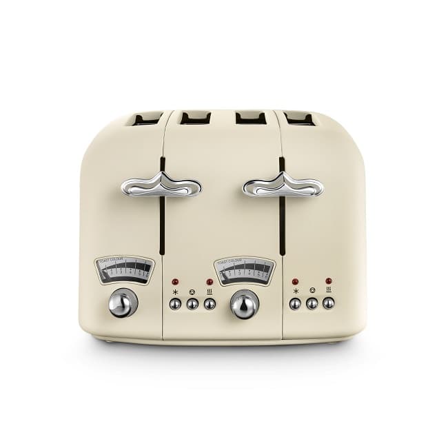 DeLonghi Argento Flora Cream 4 Slice Toaster CT04BG