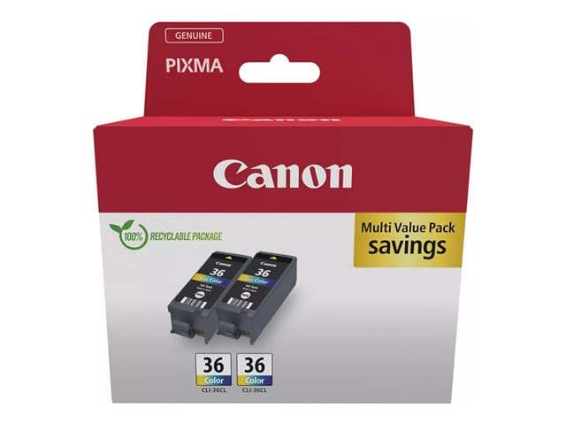 CANON - CLI-36 Color Twin Pack - 2-pack - colour (cyan, magenta, yellow) - original - ink tank