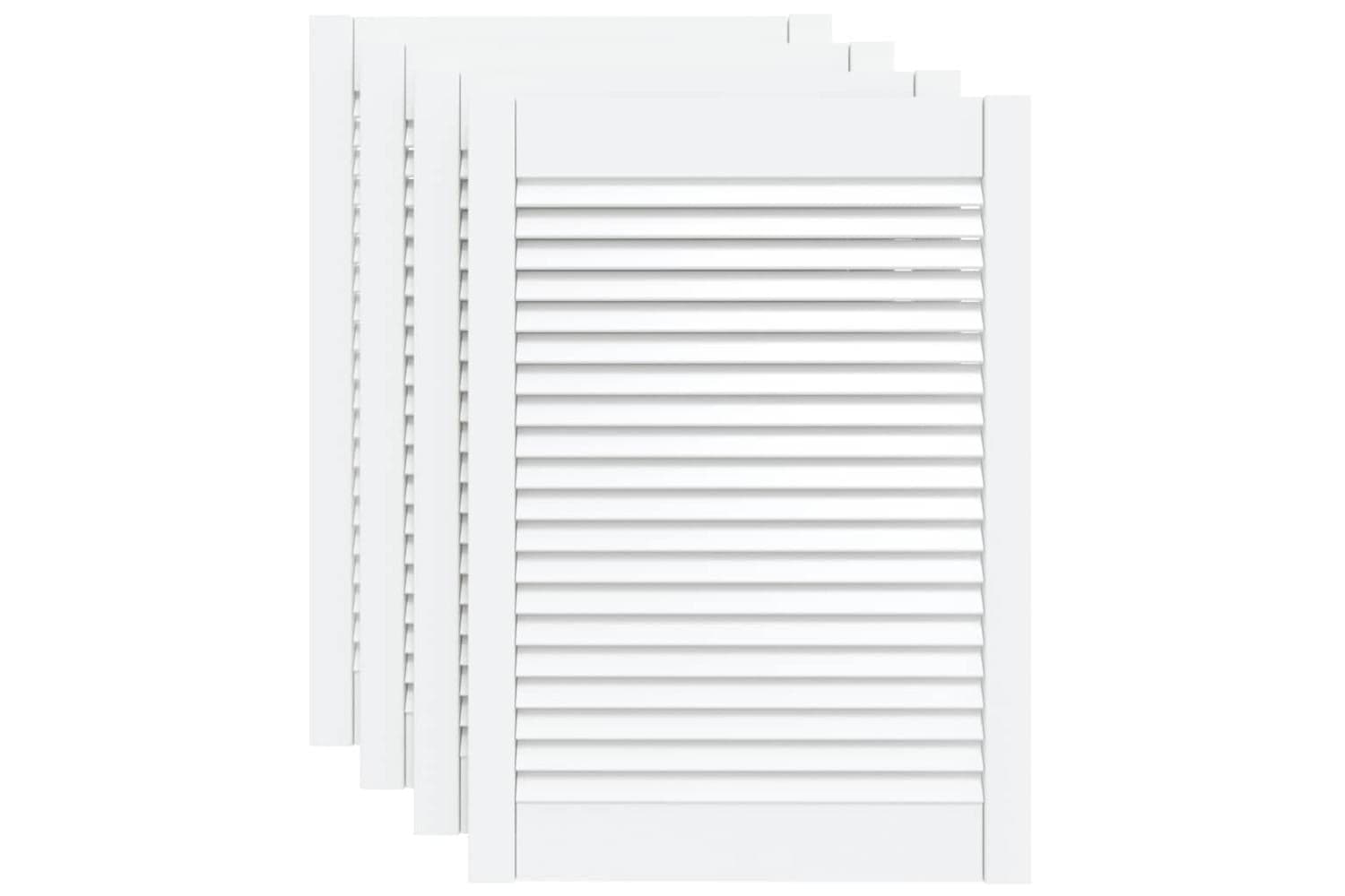 Vidaxl 151165 Louvred Doors 4 Pcs Solid Pine Wood White 69x49.4cm