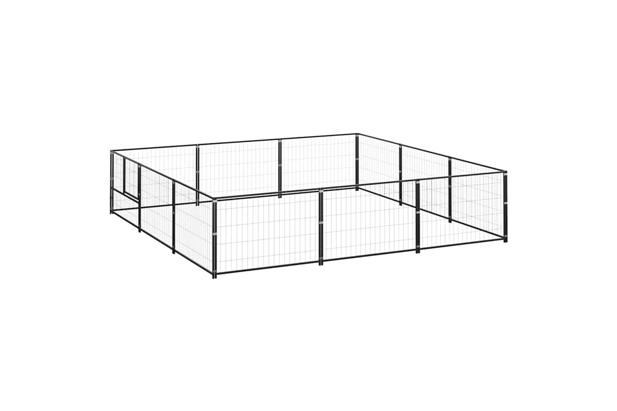 Vidaxl 3082127 Dog Kennel Black 9 M2 Steel